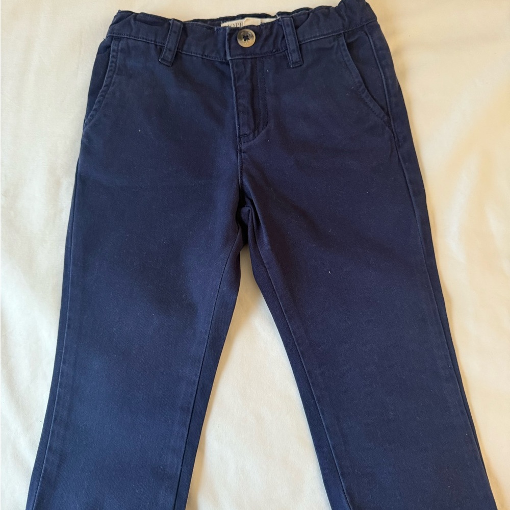 Navy Blue Casual Cotton Bottoms